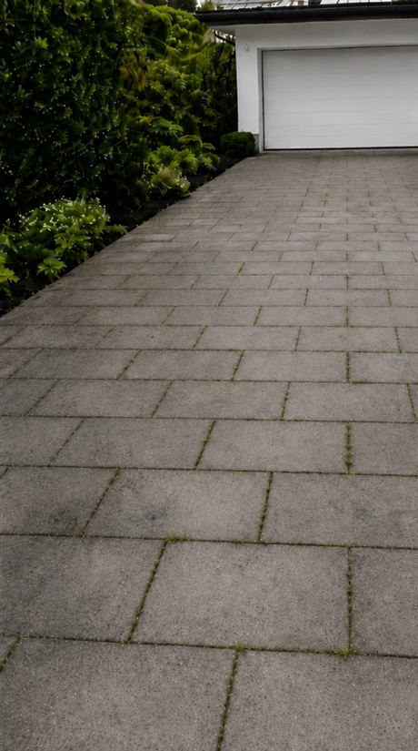 Einfahrt vor der Reinigung